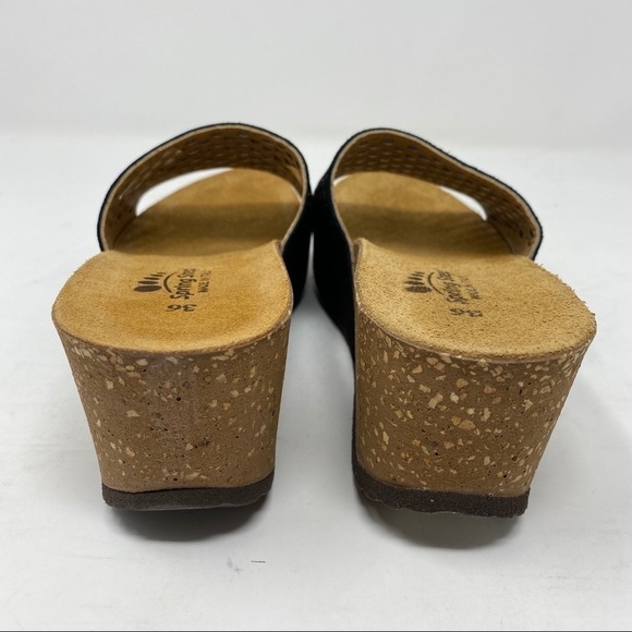 Spring Step Marni wedge platform sandals black suede slides - Picture 4 of 6